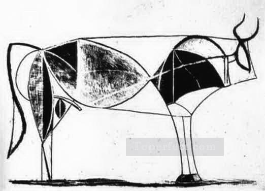 El Toro Estado VII 1945 Picasso blanco y negro Pintura al óleo